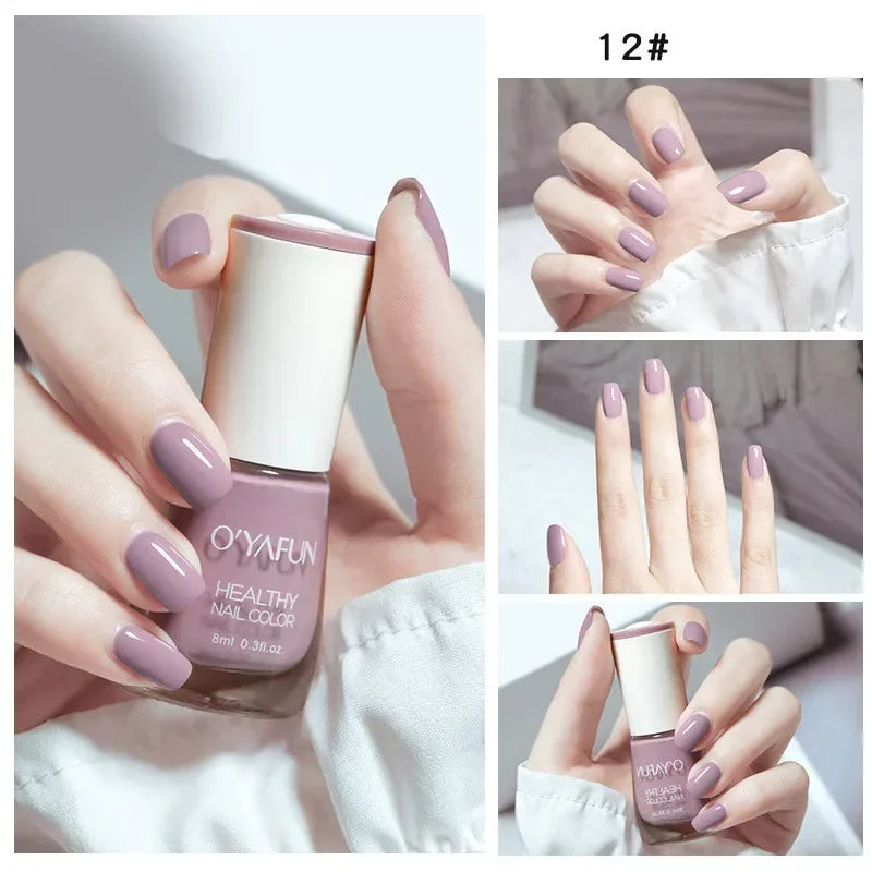 Handaiyan 8ml Water-Based Nail Polish – 40 Colors, Peel-Off