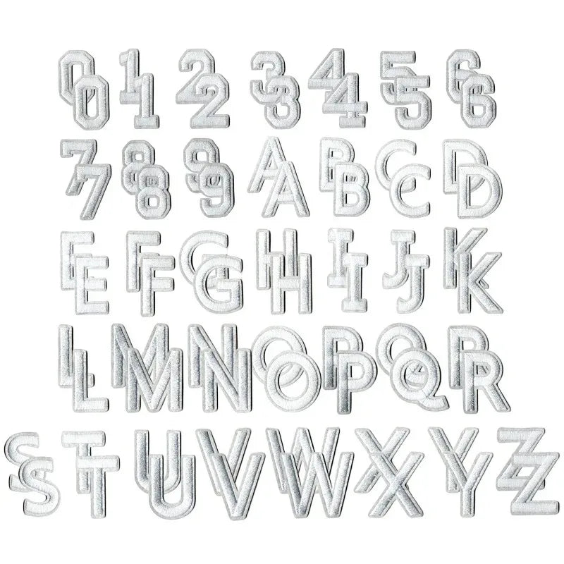 72-Piece Iron-On Letter & Number Patches – Full A-Z, 0-9 Set