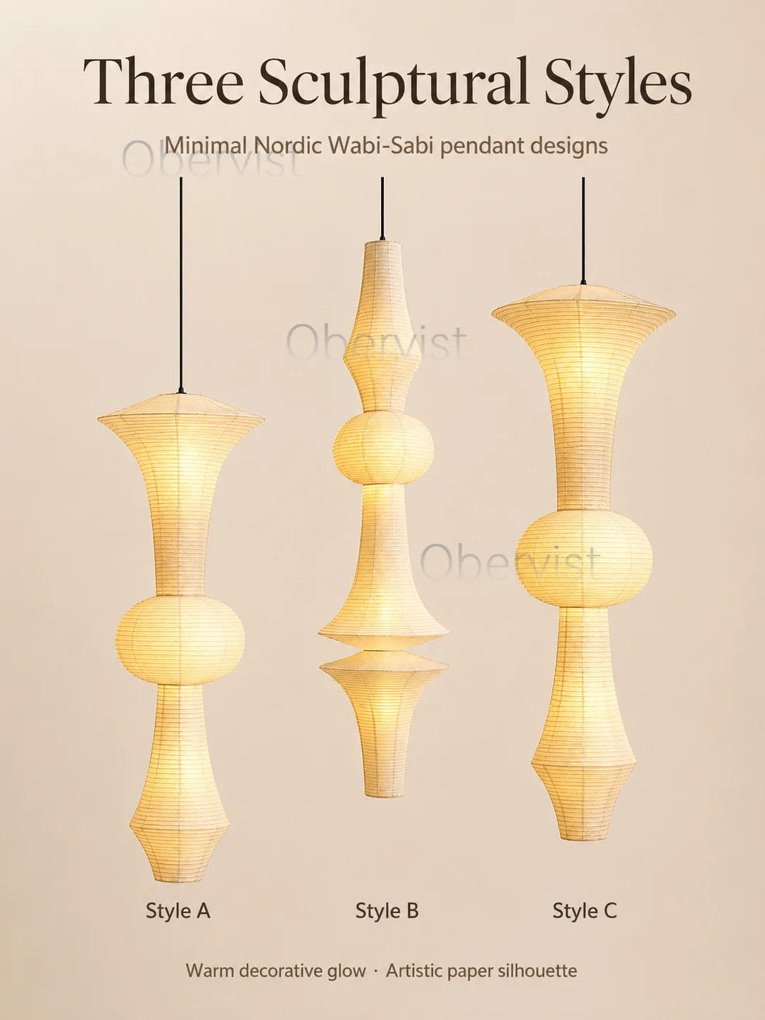 Wabi Sabi Rice Paper Pendant Light – Nordic Cloud Chandelier
