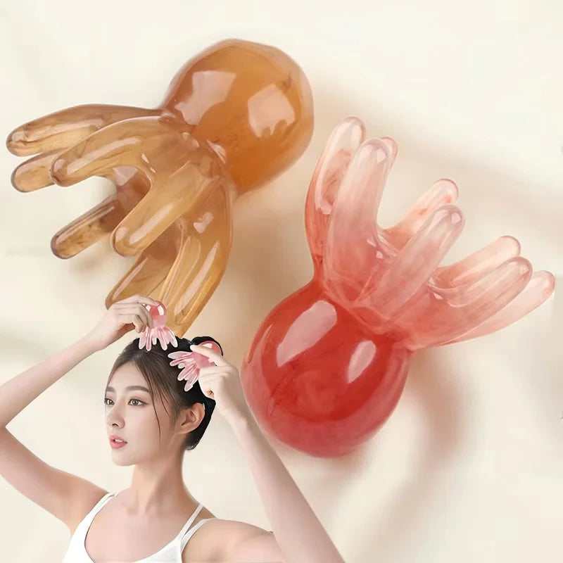 Octopus Resin Scalp Massage Comb – Meridian Scraping Tool