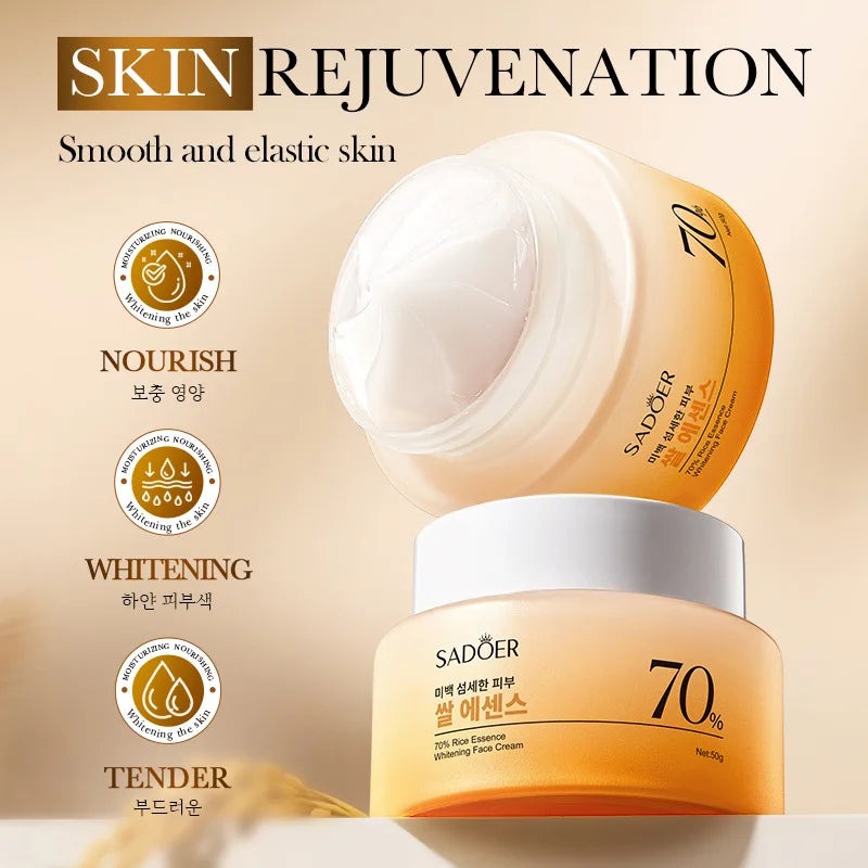 SADOER Rice Essence Face Cream – Brightening Moisturizer