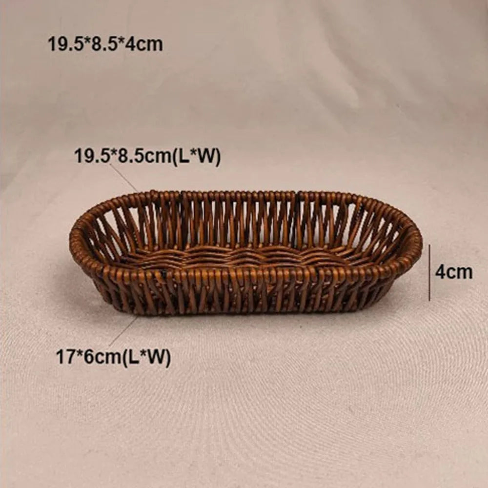 Handwoven Wicker Serving Basket – 6 Styles Bread & Fruit