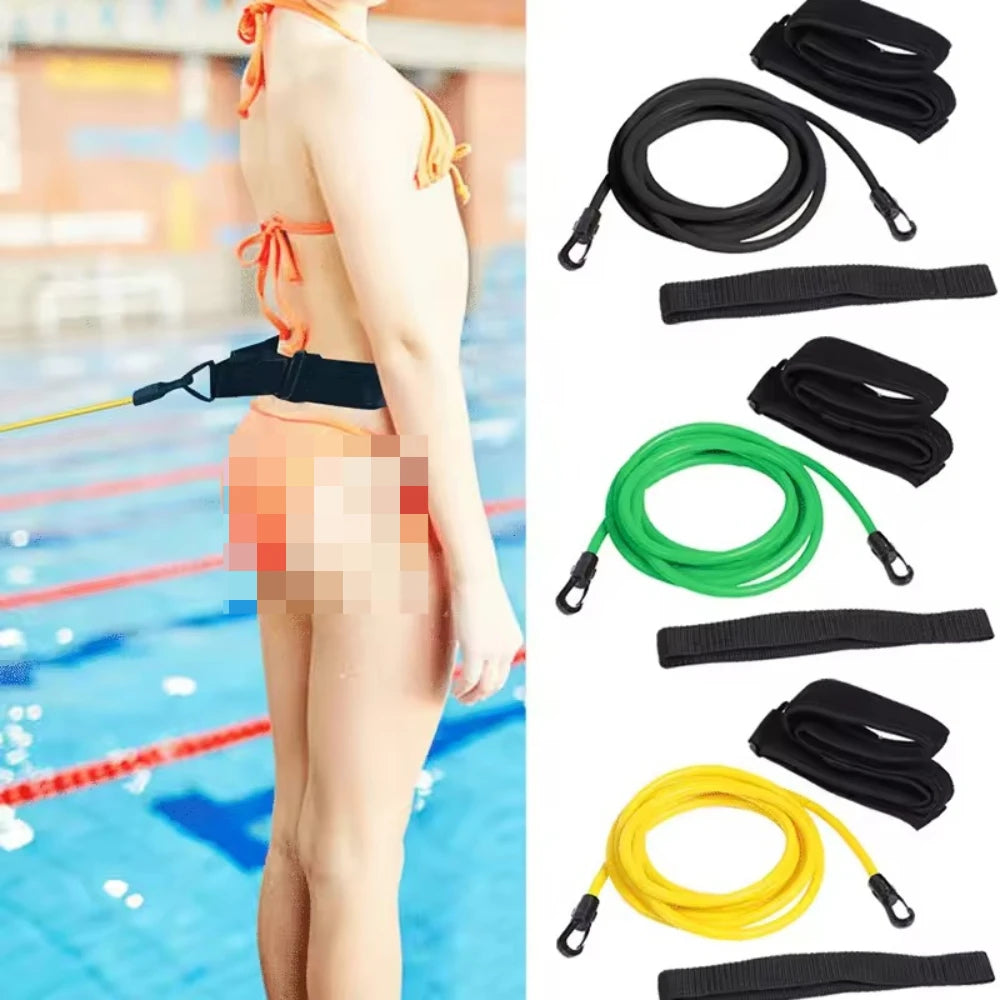 Swim Training Resistance Belt – Latex Elastic Pool Exerciser