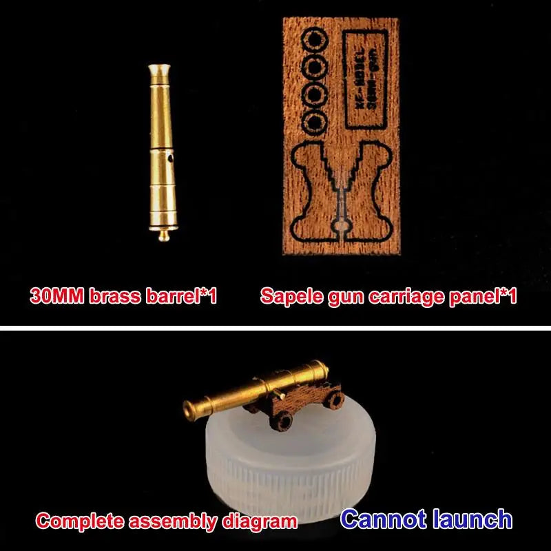 Sapele Wood Cannon Carriage Set – Ancient Ship Model Accessories