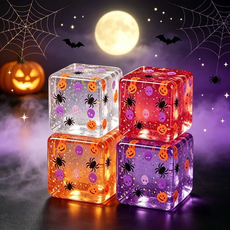 Halloween Ice Cube Squishy Toy – Pumpkin Spider Fidget