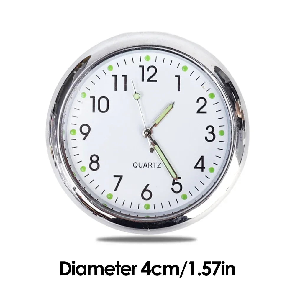 Mini Luminous Quartz Car Clock – Stick-On & Air Vent Mount