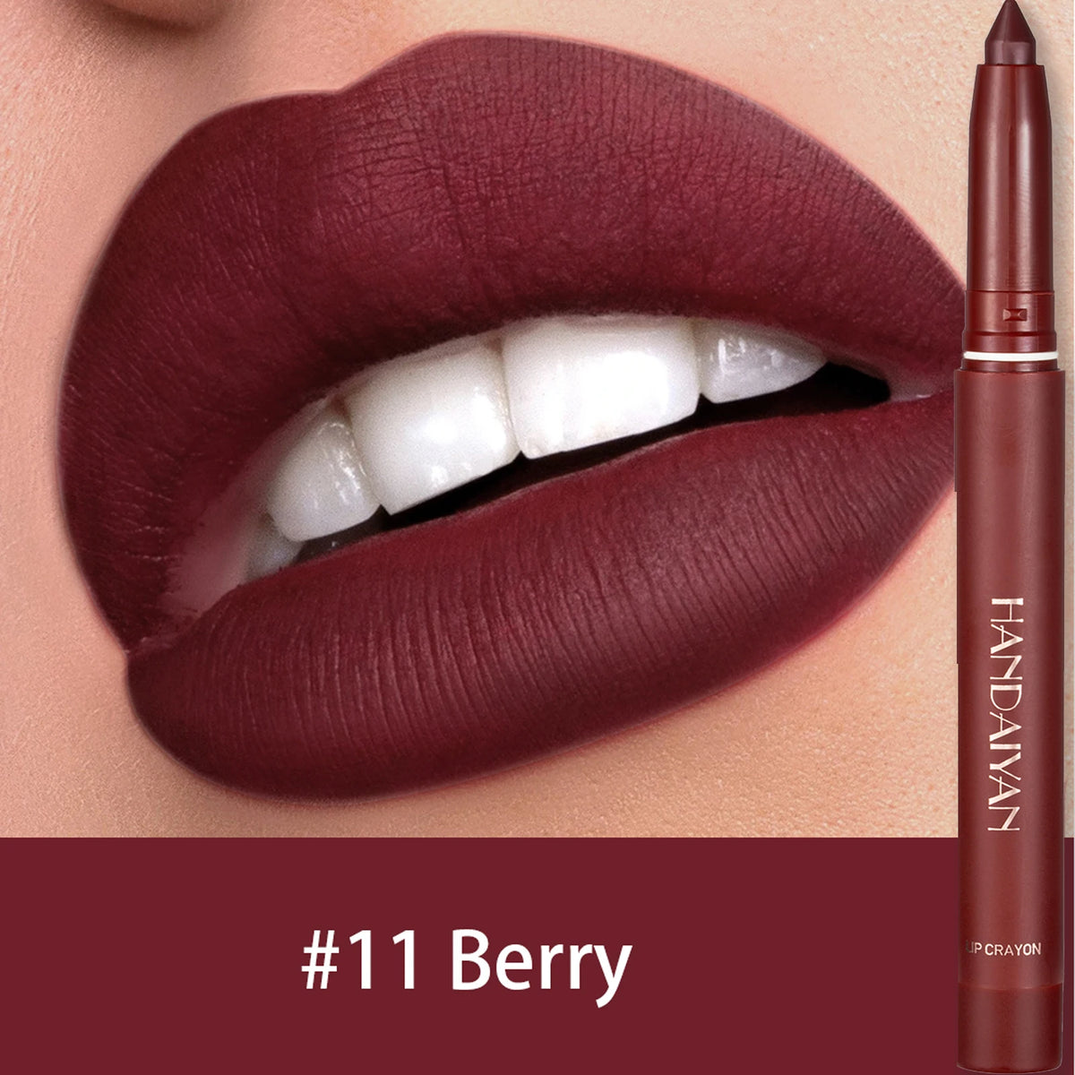 Waterproof Matte Lip Liner Pencil – 12 Shades | Long-Lasting