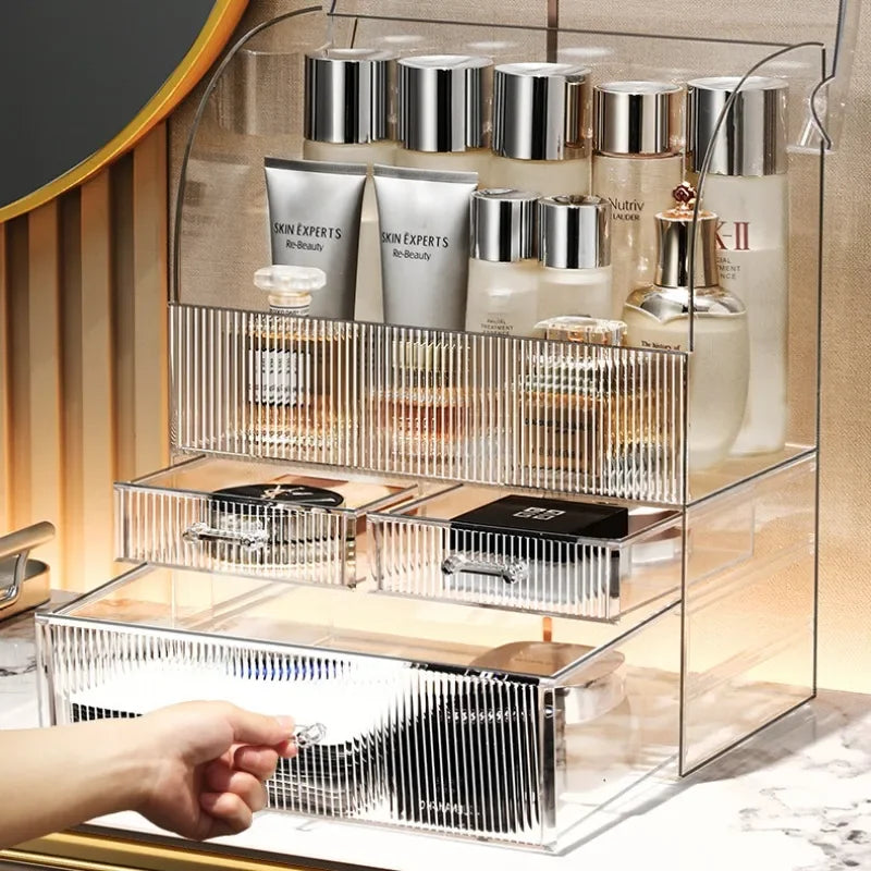 Transparent Acrylic Cosmetics Storage Box – Dustproof Organizer