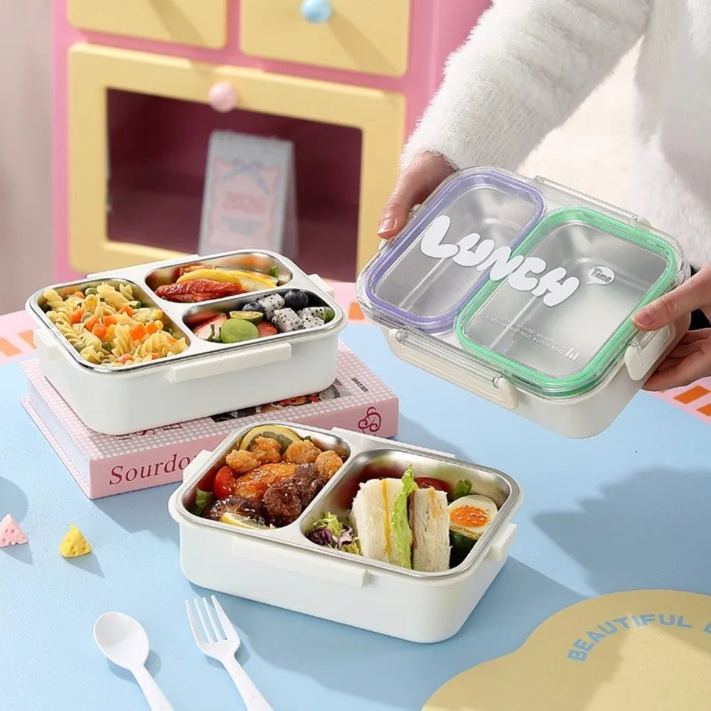 Stainless Steel Divided Lunch Box – Leakproof Food Container