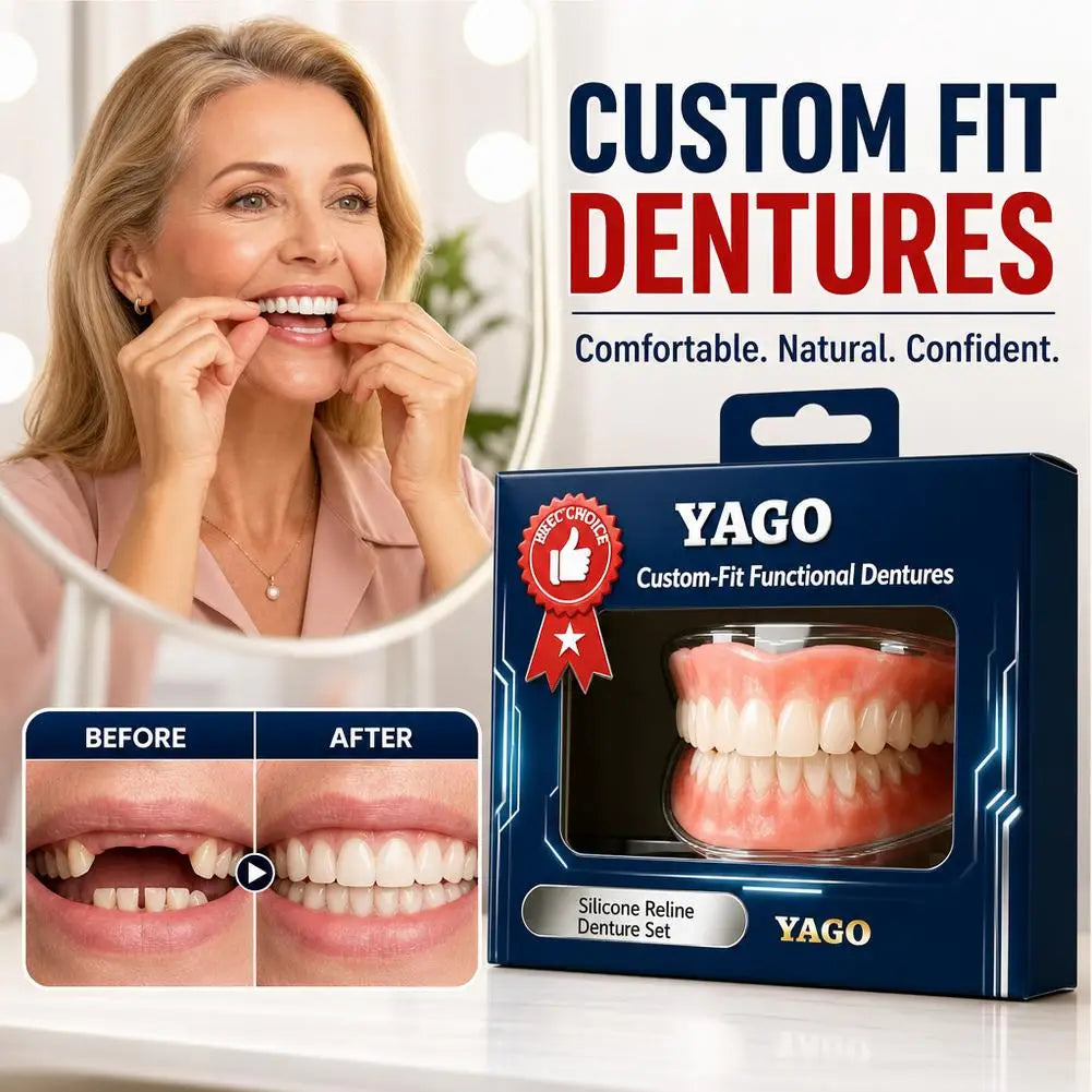 Silicone Cosmetic Dentures Set – Moldable Upper & Lower Arches
