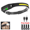 USB Rechargeable COB LED Headlamp | Sensor Touch, IPX4