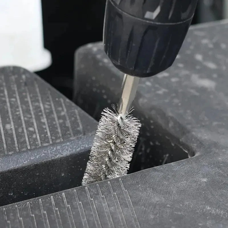 Stainless Steel Drill Cleaning Brush Set – 6 Sizes 8–19mm