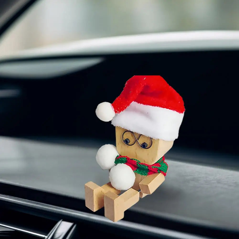 Swinging Leg Wooden Figure – Christmas Desk & Car Ornament
