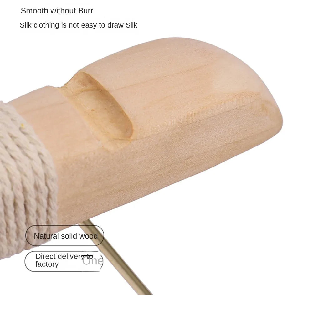 Solid Wood Suit Hangers with Adjustable Metal Clips