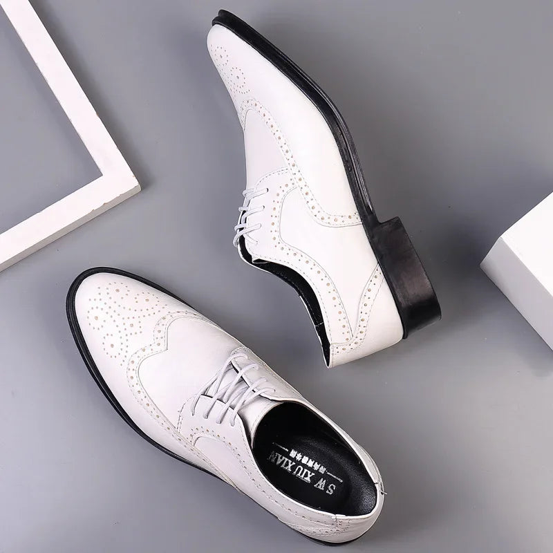 Men's Oxford Brogue Dress Shoes – Lace-Up Business Formal