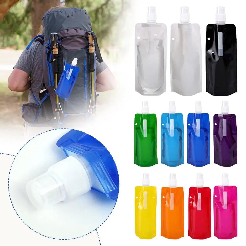 Foldable Sport Water Bottle 480ml – BPA-Free Collapsible Bag