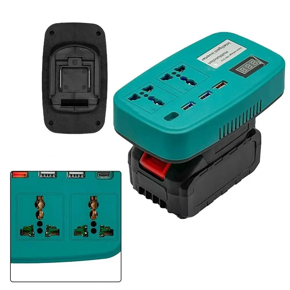 Lithium Battery Inverter DC 18-21V to 220V | 4 USB Ports 120W