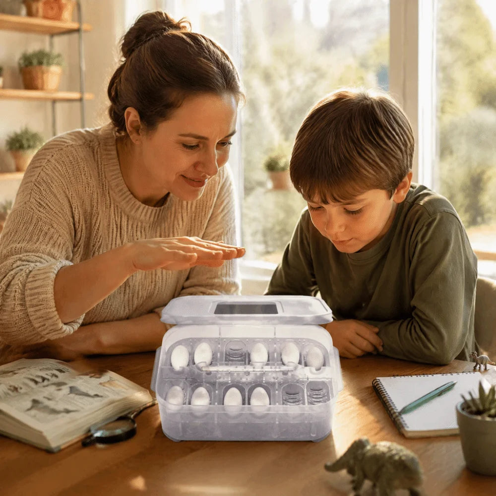 Reptile Egg Incubator Box – 12-Egg ABS Tray with Clear Lid