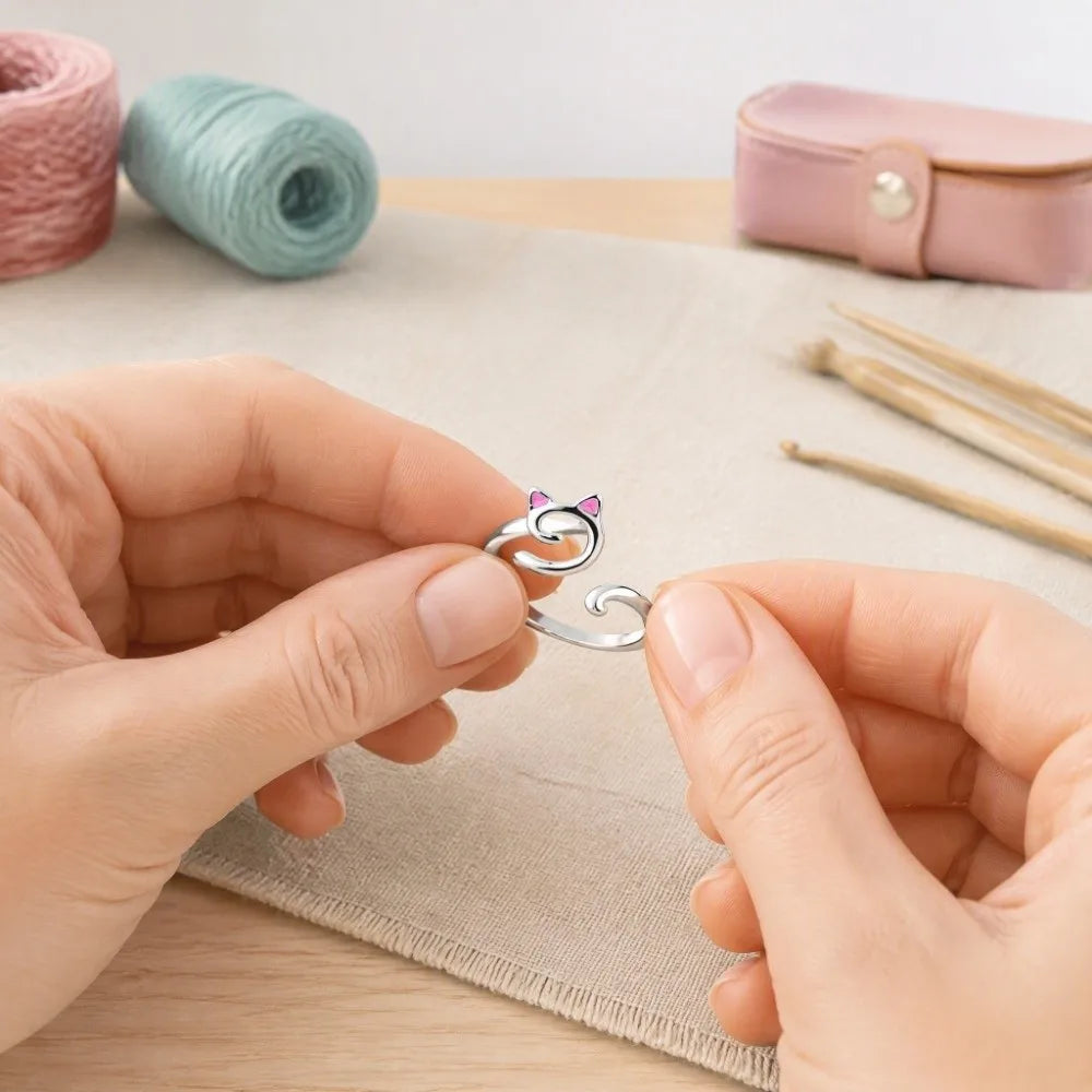 6-Pack Adjustable Crochet Tension Ring – Zinc Alloy Yarn Guide