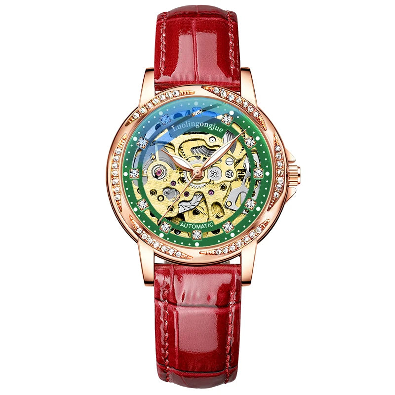 Women's Automatic Mechanical Watch – Hollow Diamond Luminous