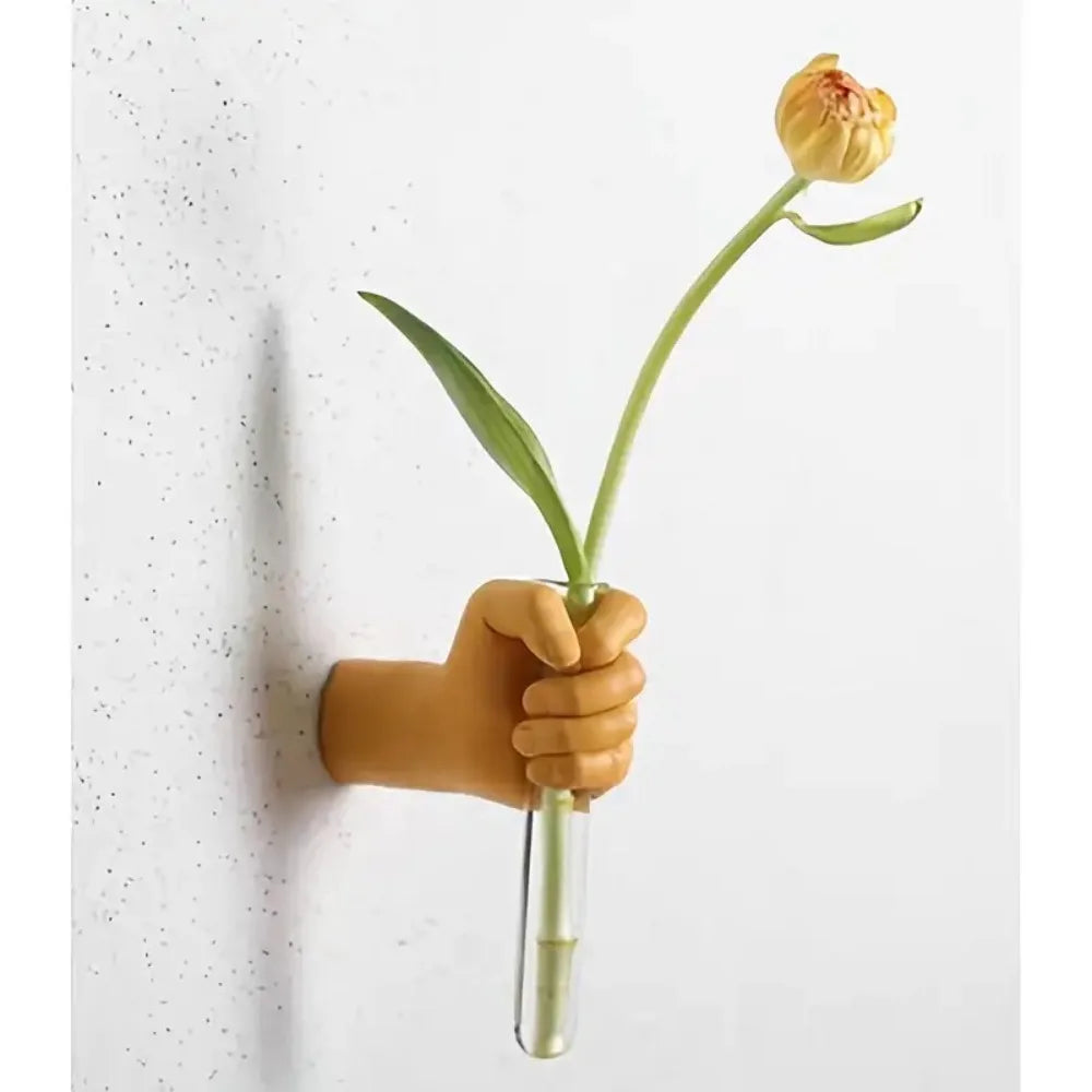 Resin Hand Flower Wall Vase – Handmade Sculptural Home Décor