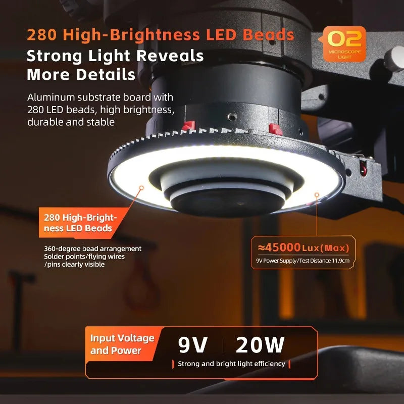 YCS Flying Saucer Plus Microscope Ring Light 280 LED 45000 Lux
