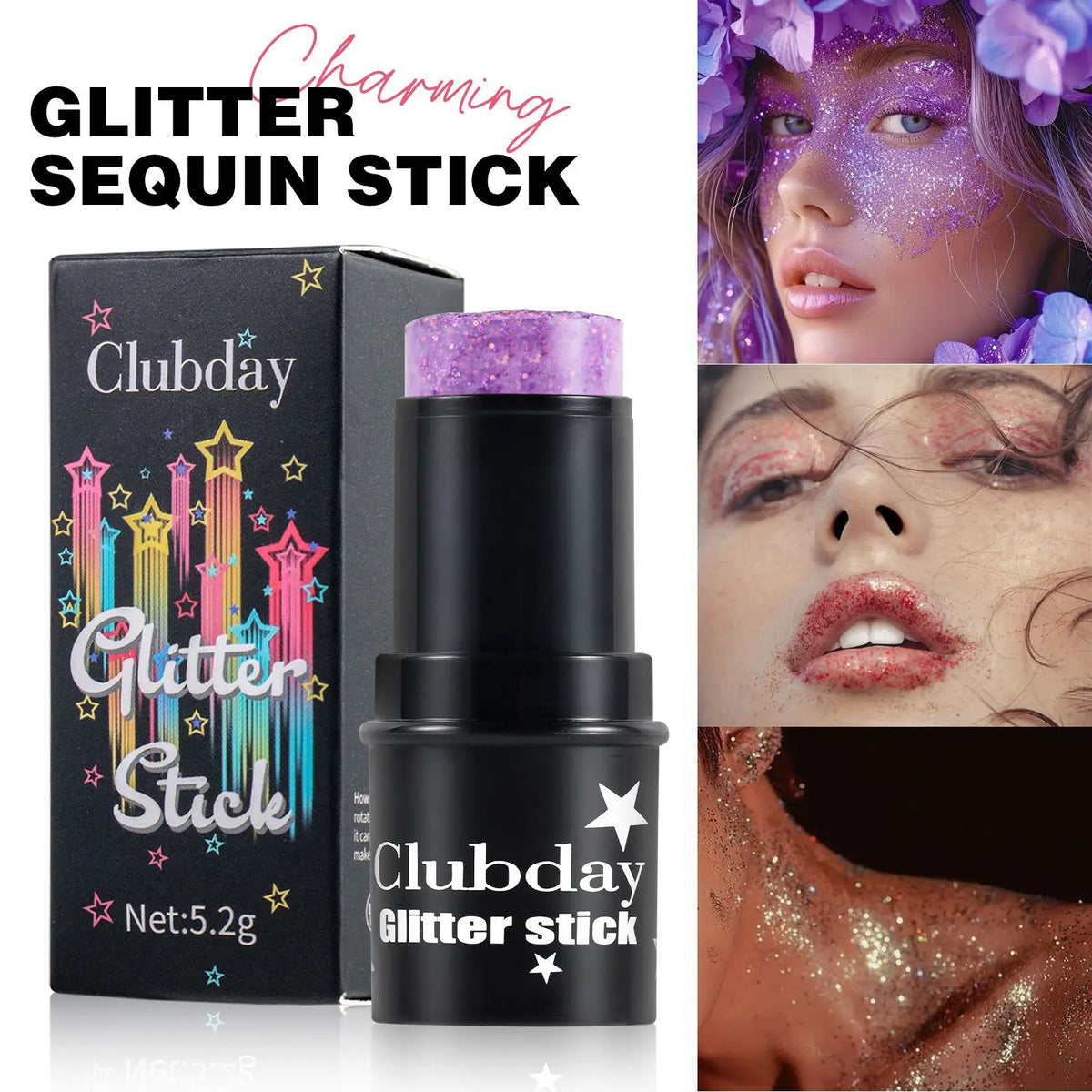 Glitter Eyeshadow Stick – Multichrome Shimmer Face & Body