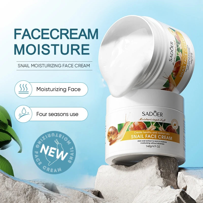 SADOER Snail Moisturizing Cream 140g – Hydrates & Firms Skin