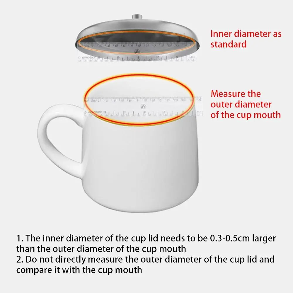 Stainless Steel Mug Cover with Handle | 5 Sizes, Dust-Free