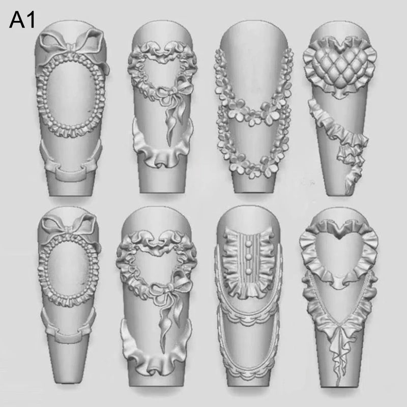Silicone Nail Mold – 3D Bow & Flower DIY Manicure Stamping