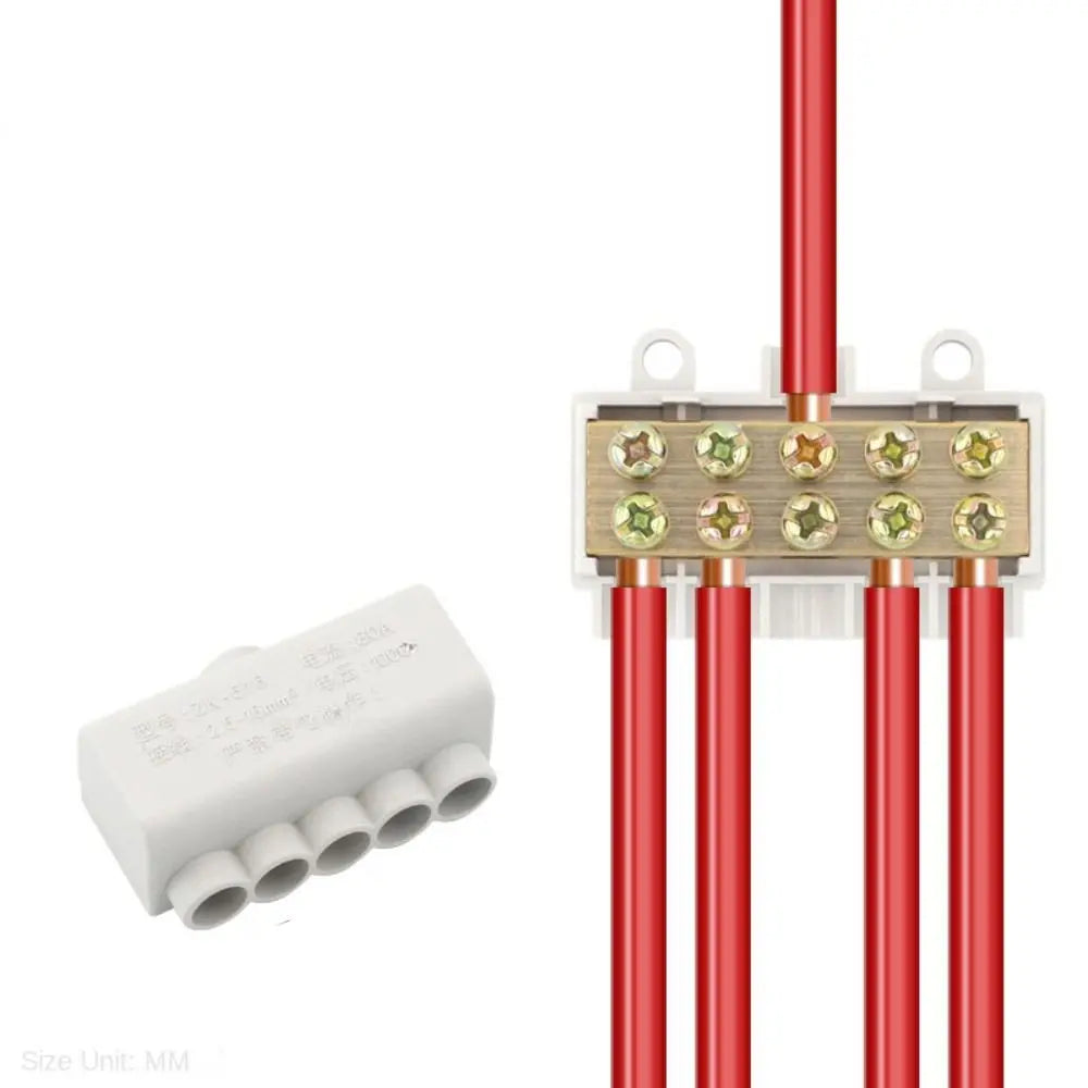 T-Type Branch Terminal Block 40A 400V Brass Wire Connector