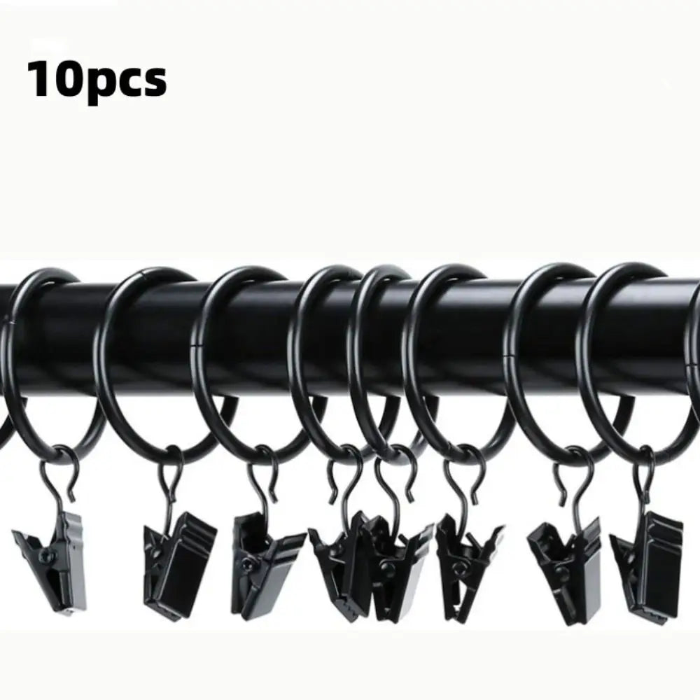 10-Pack Metal Curtain Ring Clips – Rustproof Hanging Rings
