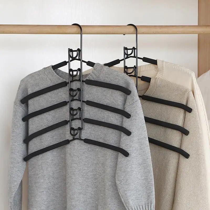 Multi-Tier Closet Hanger Organizer with Hooks – 5-Pack