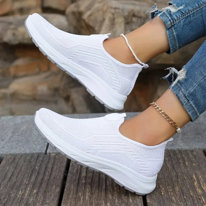 Women's Breathable Mesh Sneakers – Lightweight Lace-Up Shoes