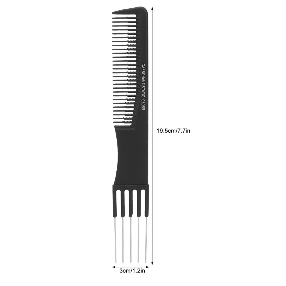 10-Pack Carbon Lift Teasing Combs – Fine Teeth Salon Back Comb