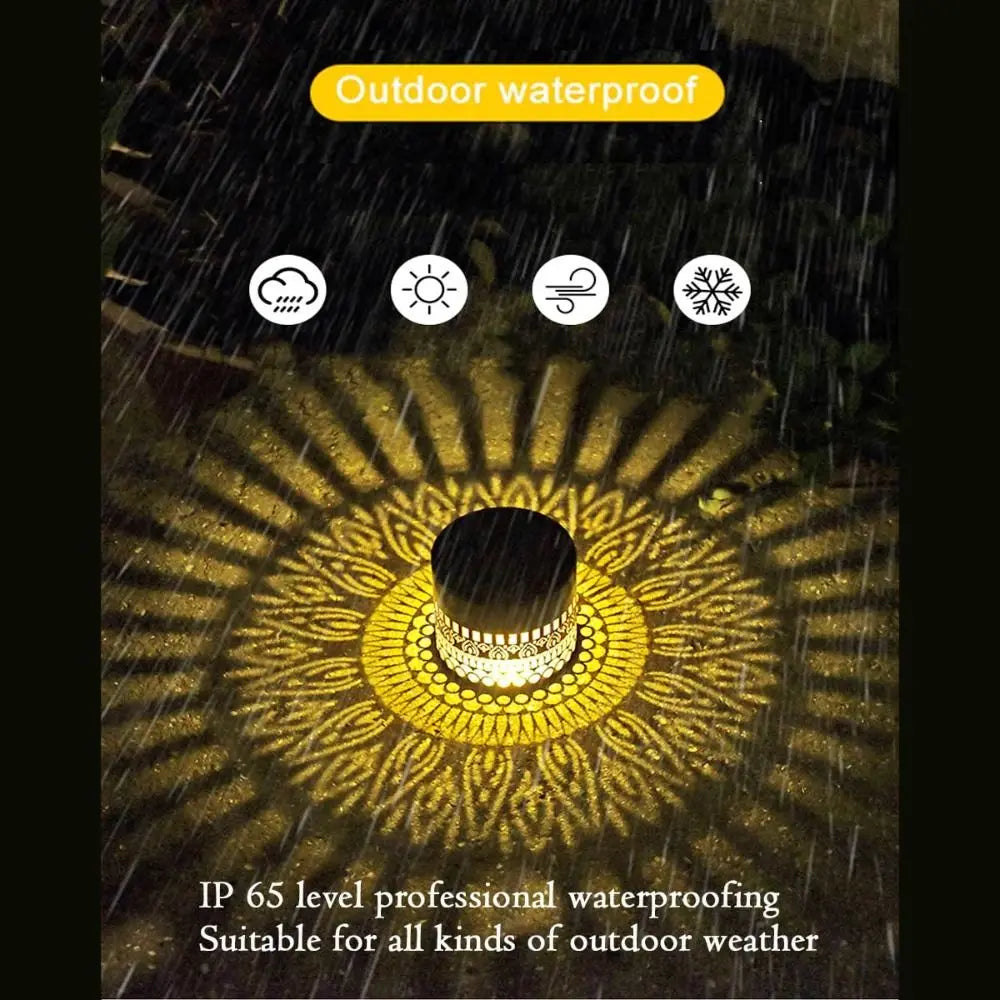 Sunflower Mandala Solar LED Wall Light – Waterproof Outdoor