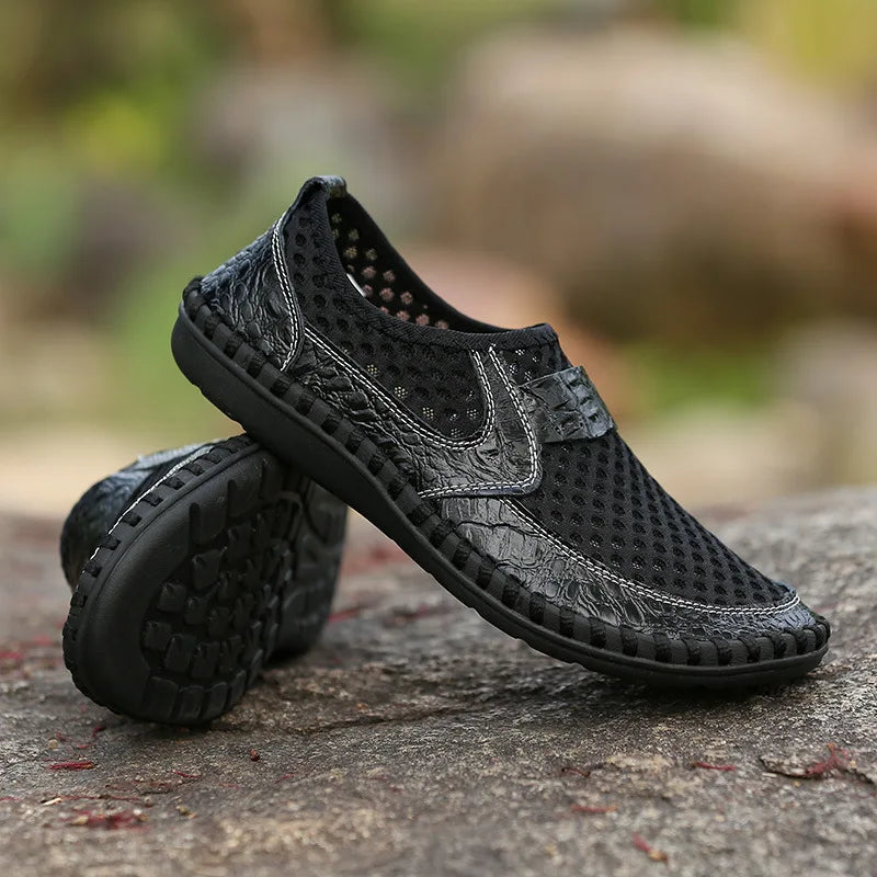 Men's Breathable Mesh Slip-On Sneakers – Soft Sole Loafers