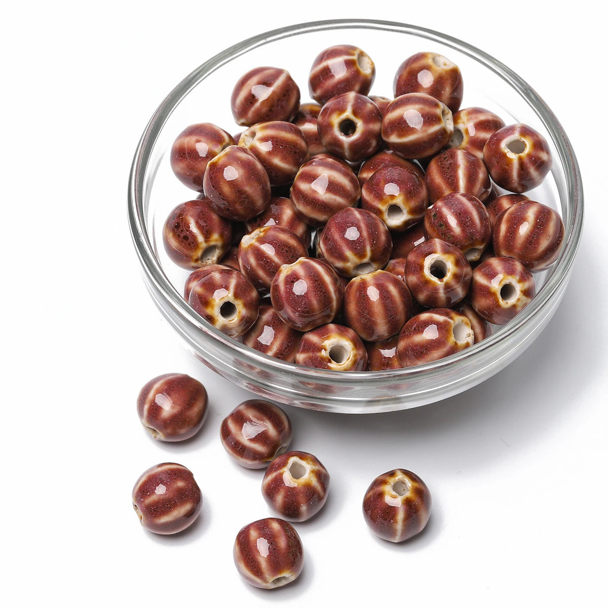 Pumpkin Watermelon Ceramic Beads 11mm – DIY Jewelry Making
