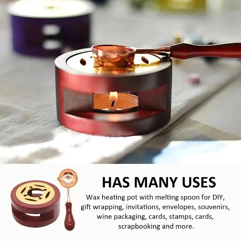 Wax Seal Melting Furnace Set – Metal Spoon & Stamp Kit