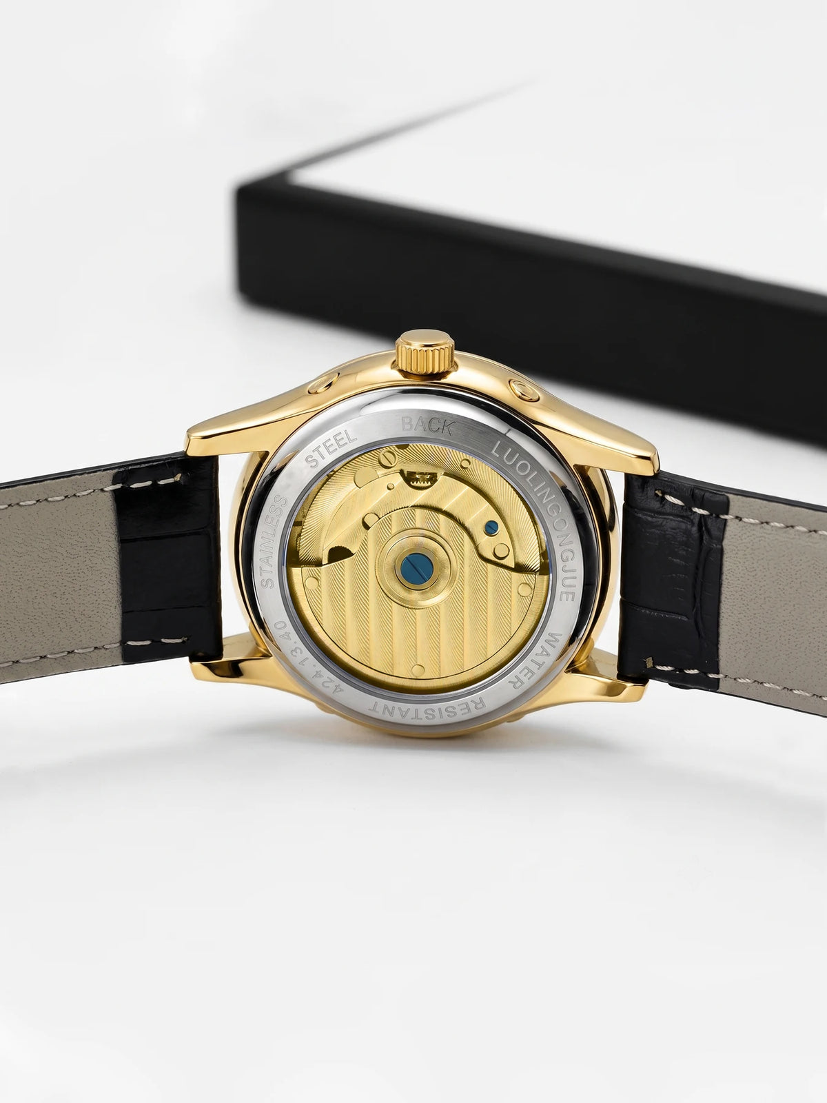 Skeleton Automatic Men's Watch – Moon Phase & Roman Numeral