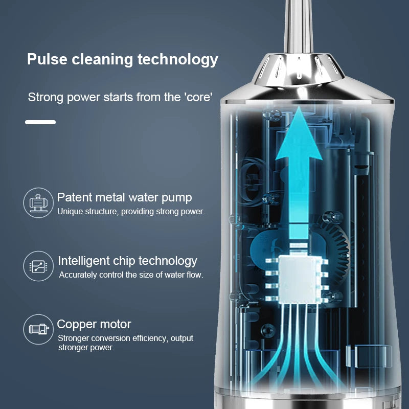 SAMMY Cordless Water Flosser – 3 Modes, IPX7, 4 Nozzles