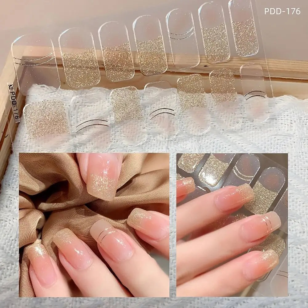 Semi-Cured Gel Nail Stickers | Floral Full Cover Nail Art Strips