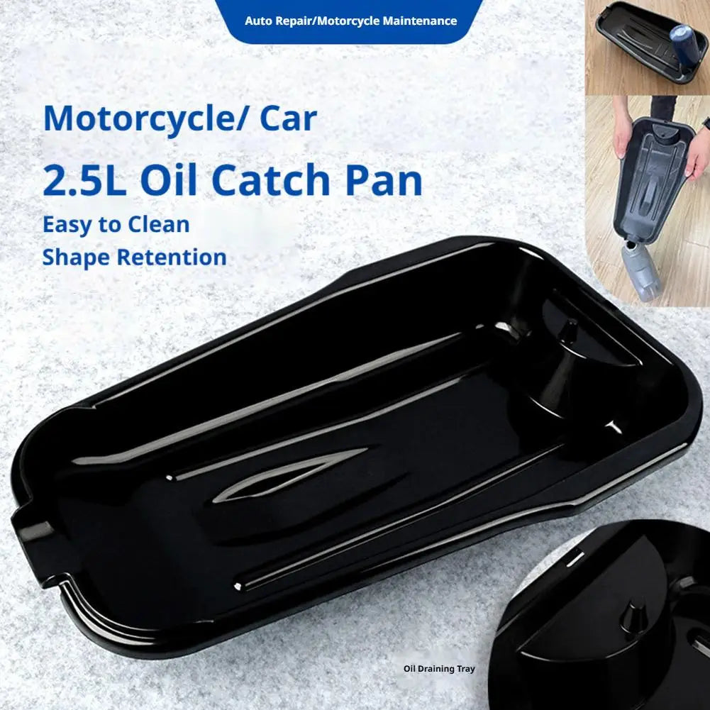 Wide-Mouth Oil Drain Pan 2.5L – Low-Profile Garage Drain Tray