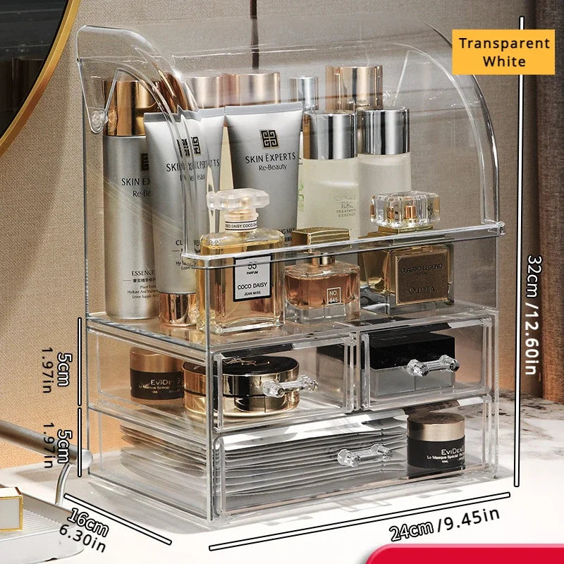 Transparent Acrylic Cosmetics Storage Box – Dustproof Organizer