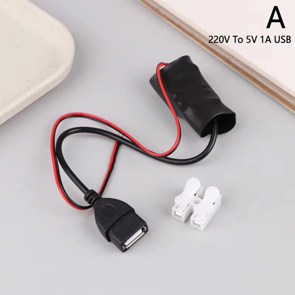 AC 220V to DC 5V Power Adapter – 1A/2A USB & USB-C