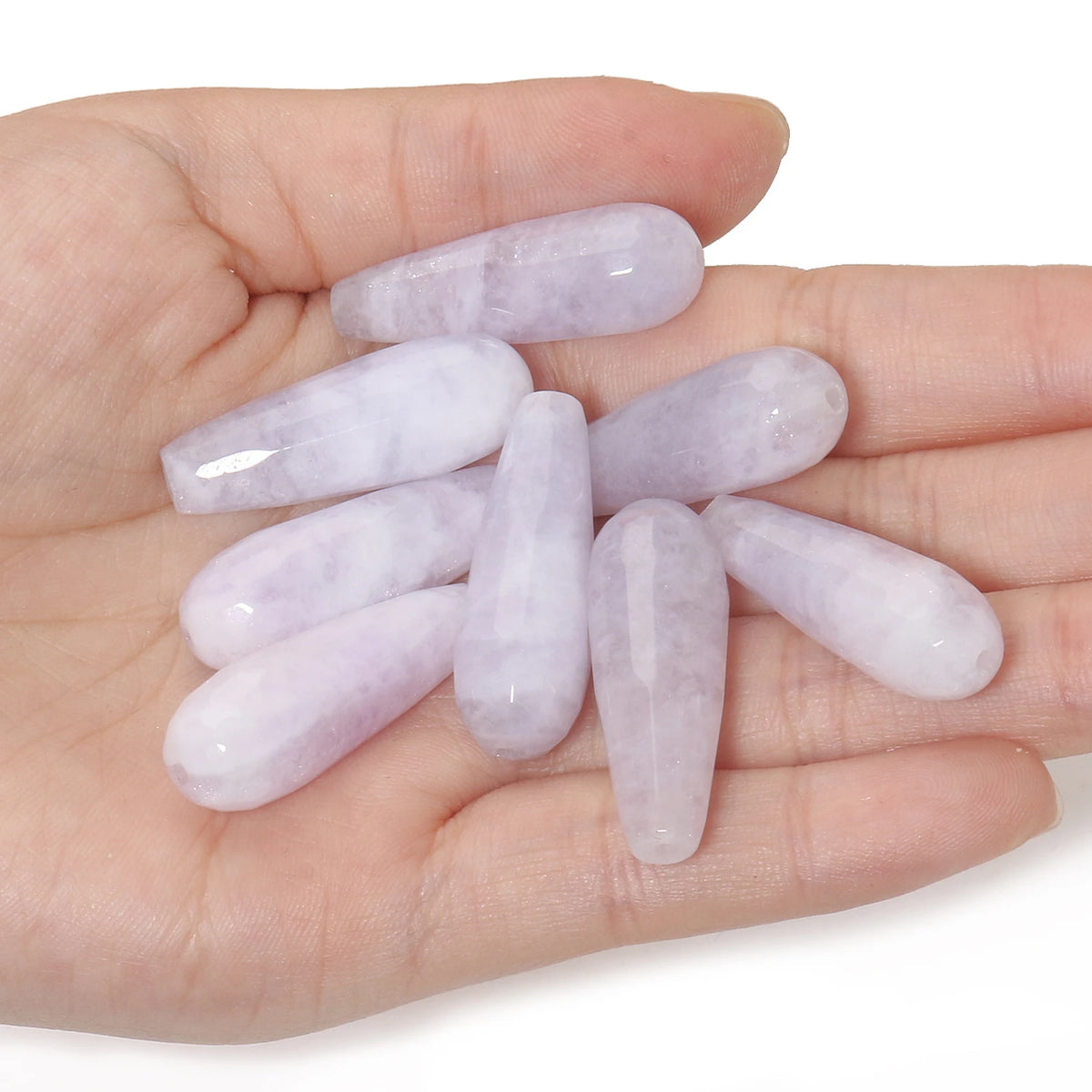 Water Drop Spacer Beads 10x30mm – Chalcedony Howlite DIY Jewelry