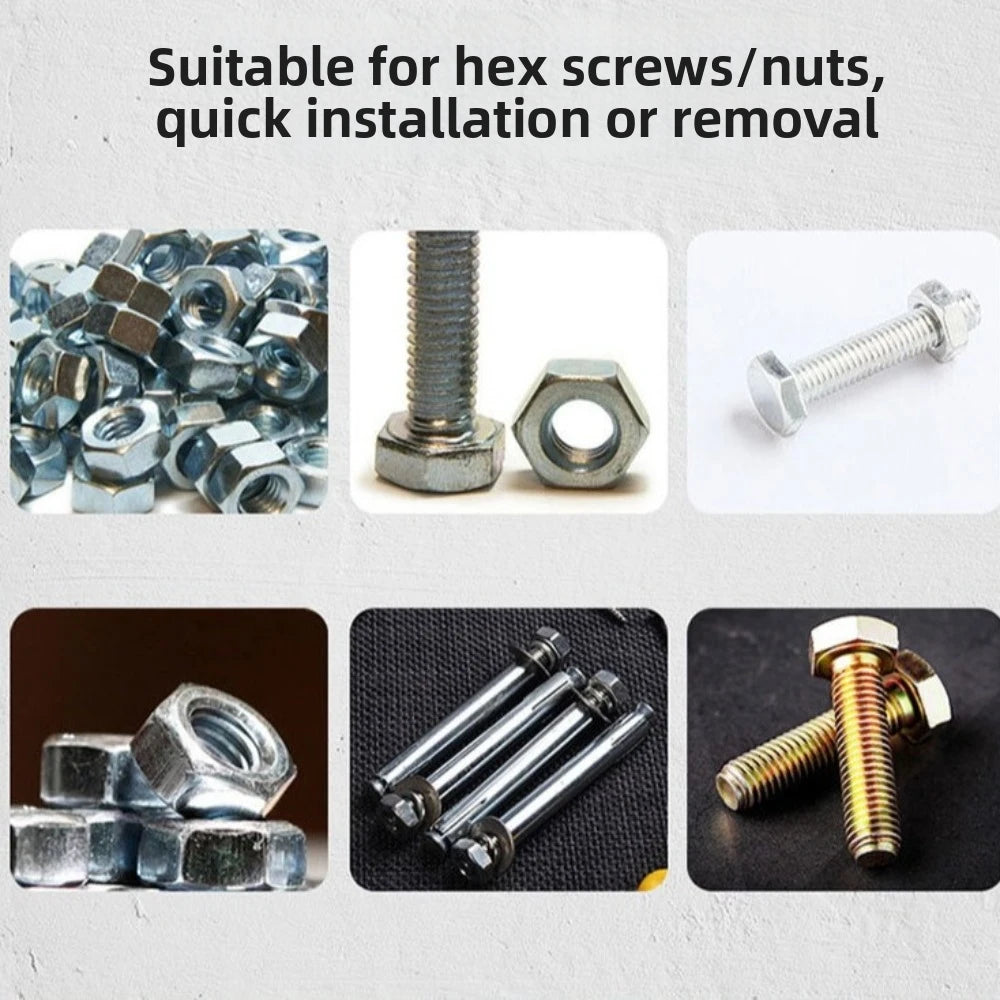 Magnetic Impact Nut Driver Set – 1/4" Hex Shank, 6–19mm