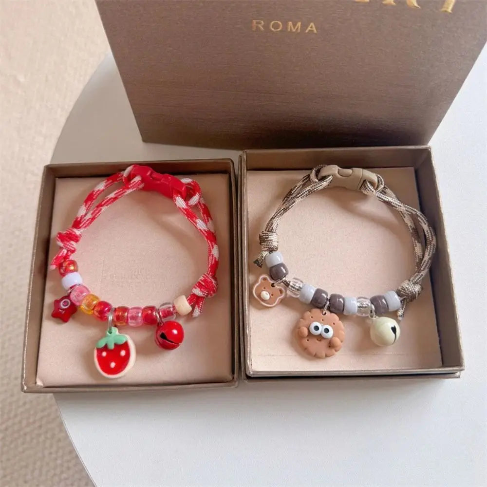 Colorful Braided Cat Collar with Bells – Adjustable Fit