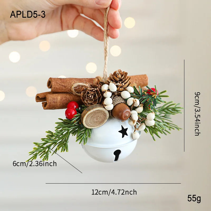 Vintage Christmas Hanging Ornaments – Bells, Antlers & Pinecones