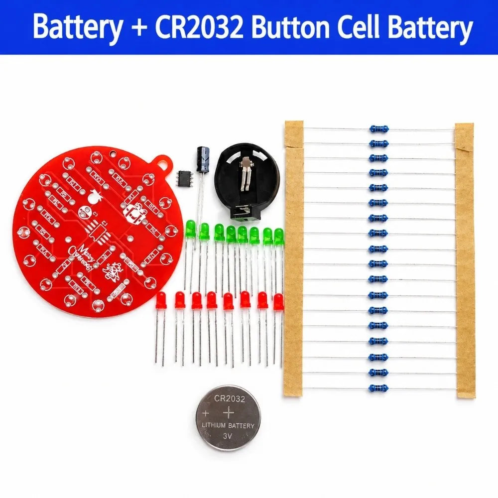NE555 LED Christmas Tree DIY Soldering Kit – Red & Green PCB